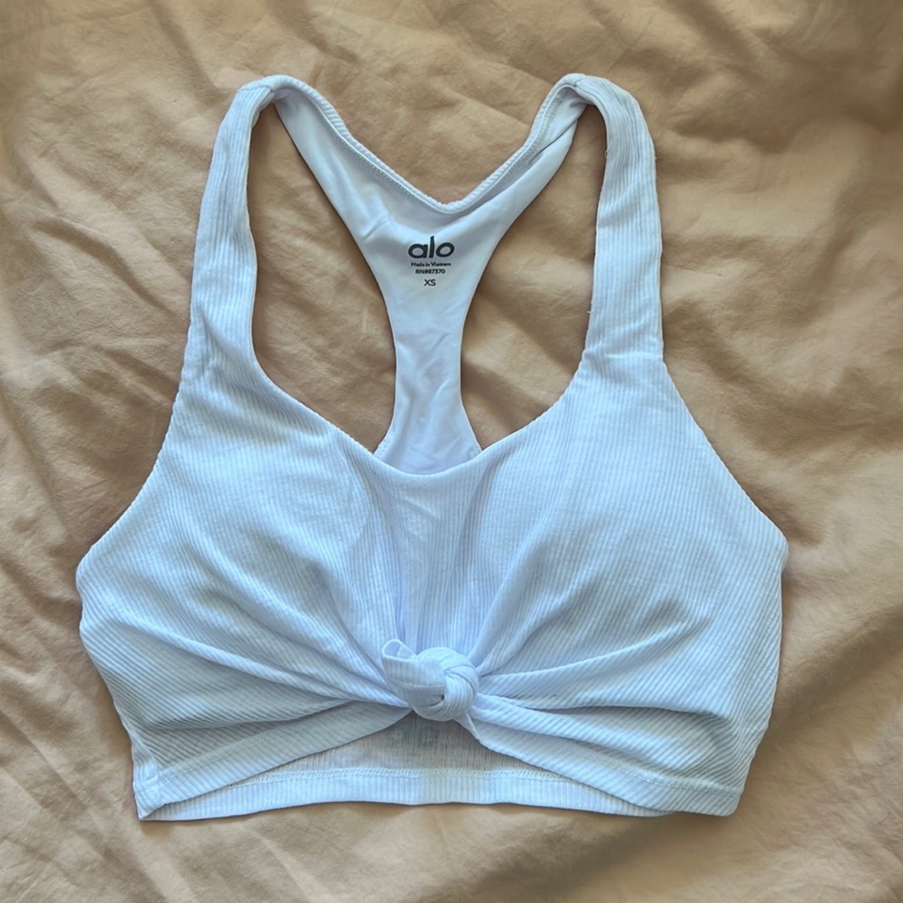 Alo Yoga Knot Tank Bra, XS, White